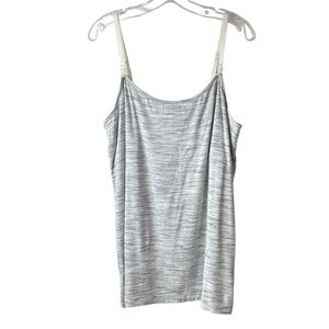 Motherhood Maternity Nursing Cami Tank Top Light Gray Adjustable Straps Sz XL